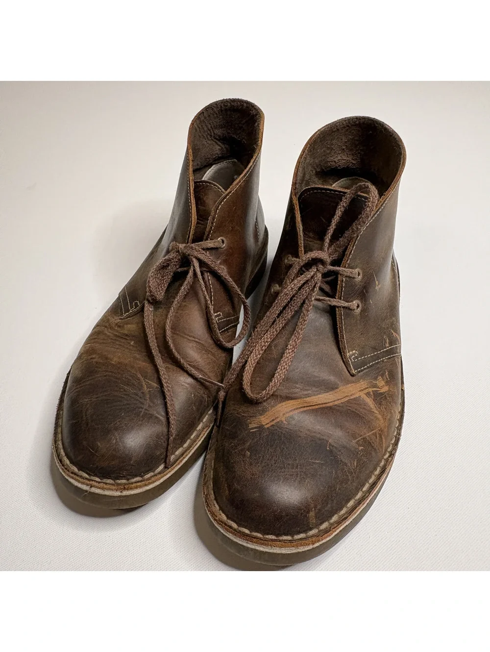 Vintage Clarks Brown Leather Chukka Boots Men US 10 / UK 9